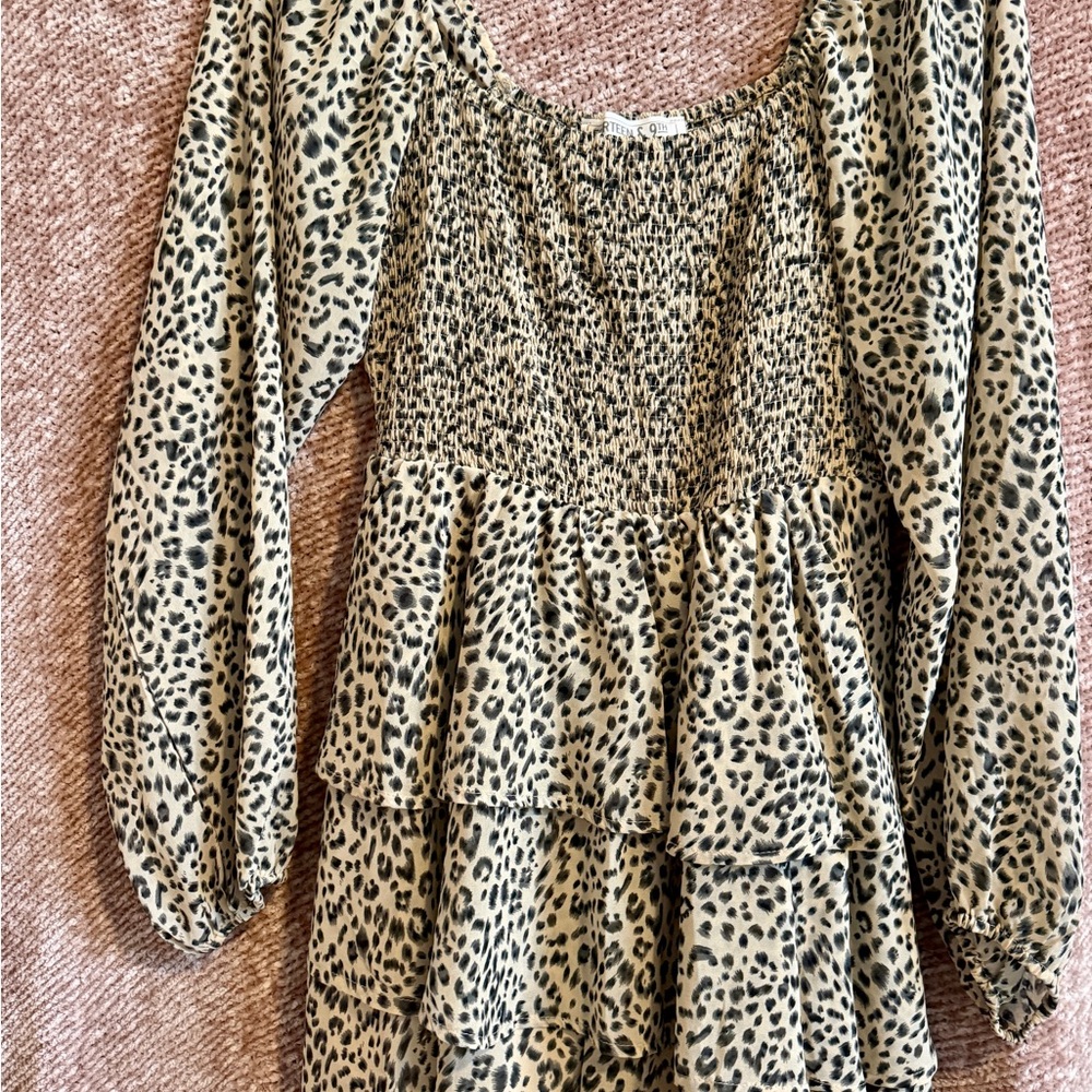 Leopard Print Long Sleeve Romper